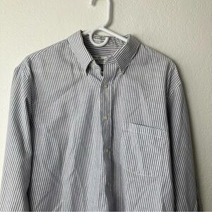 Sears Roebuck Men’s 17 34/35 Cotton Blended Striped Button Down Fitted Vintage